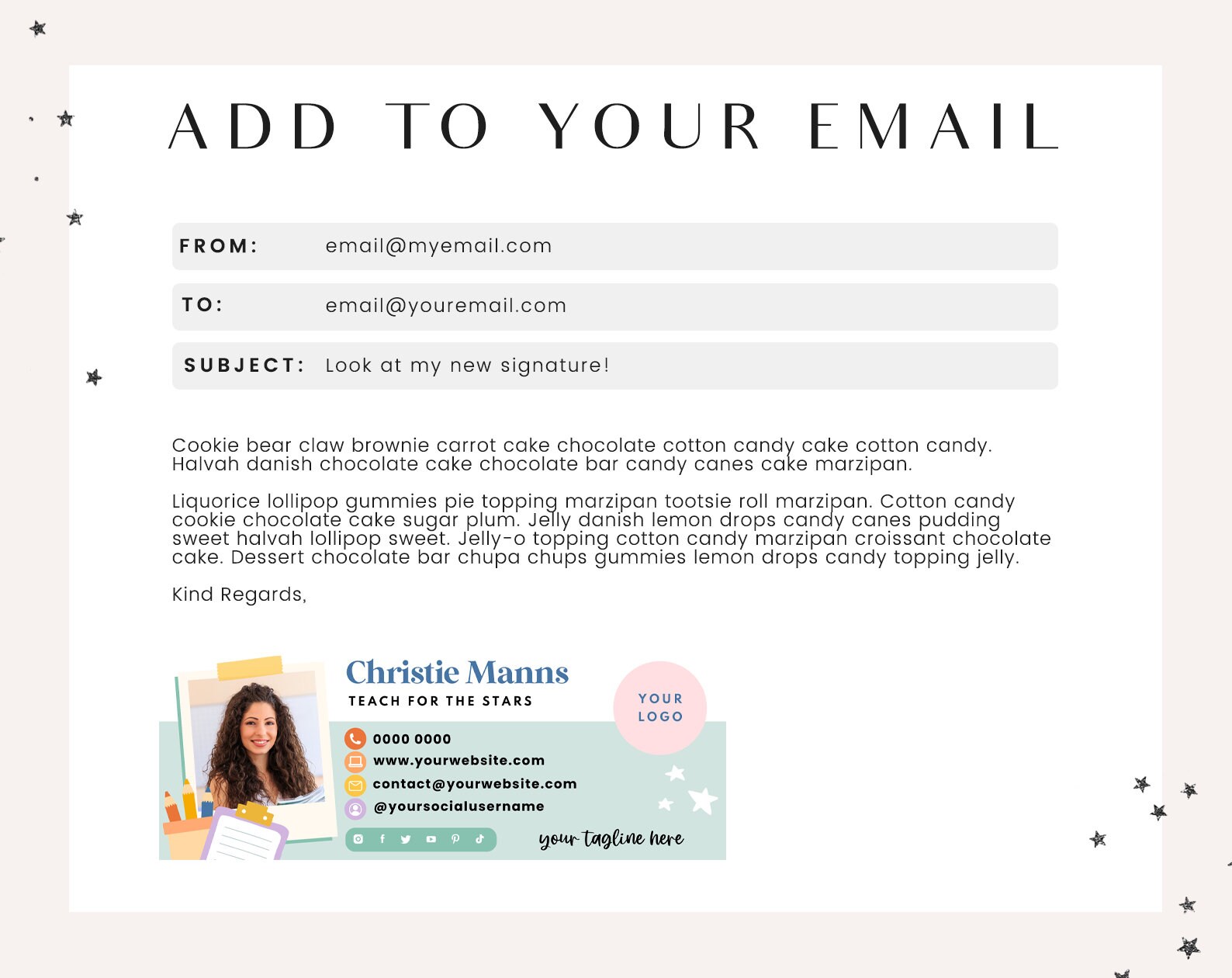 Teacher Email Signature - Back to School Email - Teacher Canva Template ...