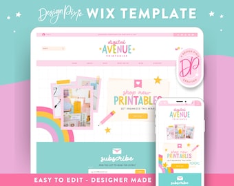 Wix Template for Digital Products - Fun Online Store Design - Colorful Website for Printables - Wix Store Mobile Friendly DI01 Blog Pixie