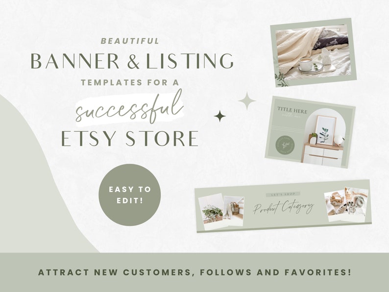 Etsy Shop Banner Set Templates Canva Etsy Shop Kit Listing Etsy