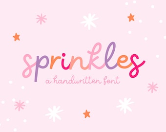 Sprinkles Font - Handwritten Monoline Font - Cute Fonts for Procreate - Fonts for Cricut - SVG Fonts Instagram - PF01 LV01 PS01 Design Pixie