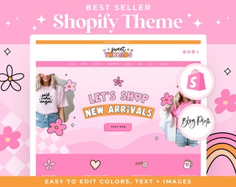 Pink Retro Shopify Theme Template - Ecommerce Boutique - Shopify Website - Shopify Banners - Shopify 2.0 Theme Template - ST01 - Blog Pixie