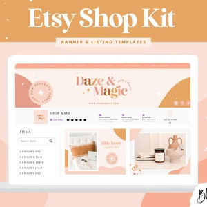 Etsy Banner Templates Canva - Etsy Shop Kit Boho - Listing Templates - Etsy Store Branding - Etsy Seller Success - DZ01 - Blog Pixie