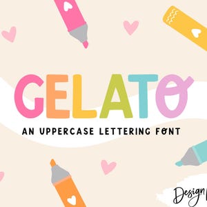 Fonts For Lettering - Cute Handwritten Fonts for Procreate - Font for Canva - Highlighter Font - Teacher School DIY - Gelato PF01 Blog Pixie