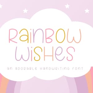 Planner Font - Goodnotes Fonts - Digital Planner Fonts for iPad - Rainbow Wishes Font - Canva Fonts - Cute Handwriting Font - Blog Pixie