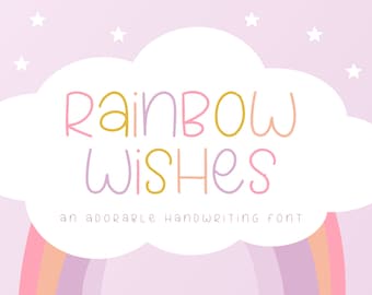 Planner Font - Goodnotes Fonts - Digital Planner Fonts for iPad - Rainbow Wishes Font - Canva Fonts - Cute Handwriting Font - Blog Pixie