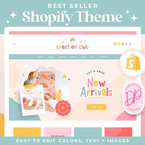 Fun Shopify Theme - Ecommerce Website Design Template - Shopify 2.0 Banners - Kids Baby Party - Shop for Digital Products - CC01 Blog Pixie