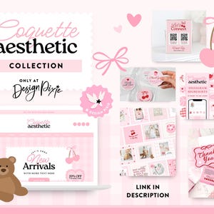 Coquette Aesthetic Branding Stamps - Marketing Graphics - SVG PNG Call