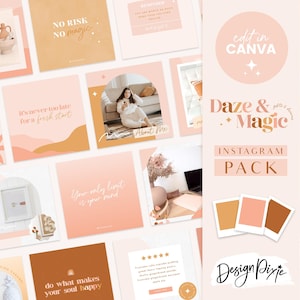 Boho Instagram Post Templates - Canva Templates - Quotes for Instagram - Creative Instagram - Canva Designs - Daze And Magic DZ01 Blog Pixie