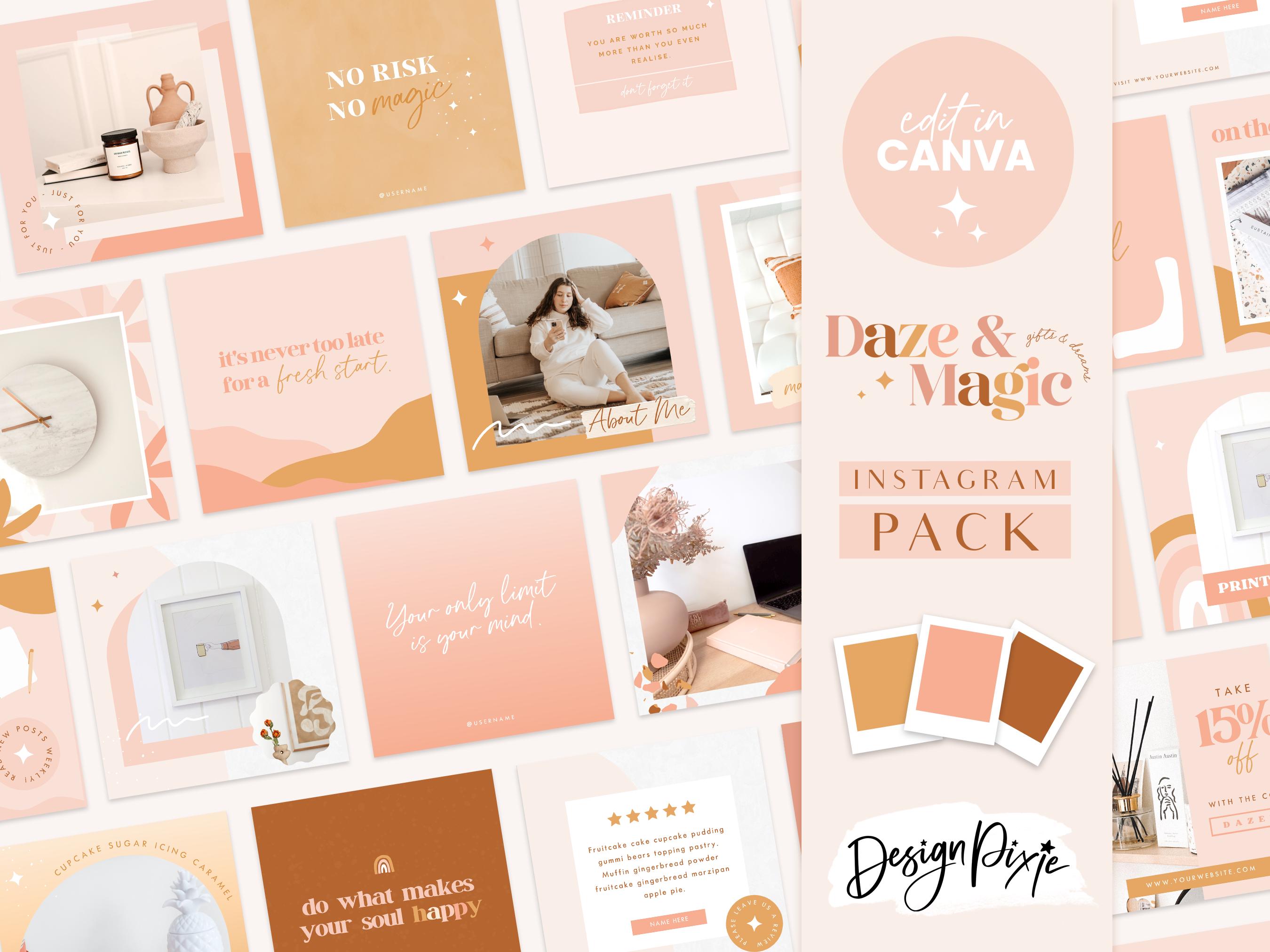 Boho Instagram Post Templates - Canva Templates - Quotes for Instagram ...