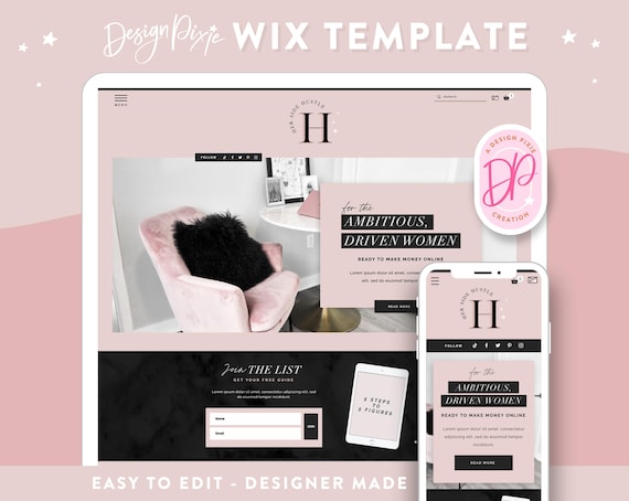 Wix Website Template - Business Coach Social Media Website - Creative Wix Layout - Wix Web Design - Female Entrepreneur - Blog Pixie
