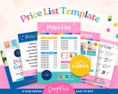 Colorful Price List Template - Canva Pricing Guide for Creative Business - Rainbow Ebook - Price Display Sign Template - CF01 Design Pixie