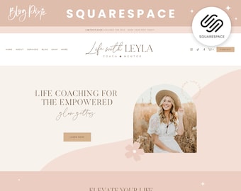 Squarespace Template Coach - Boho Squarespace Website Design - Squarespace 7.1 Theme - Squarespace Store Blog Portfolio Podcast - Blog Pixie