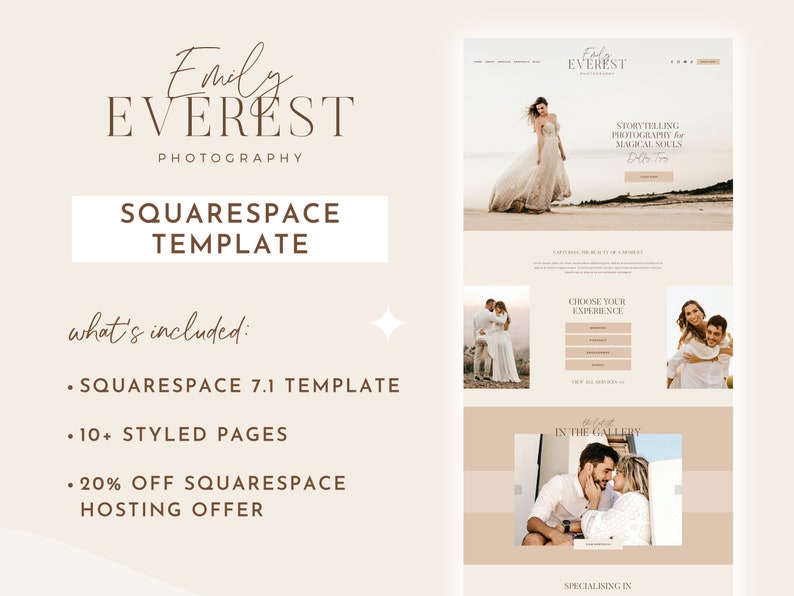 Squarespace template for photographer