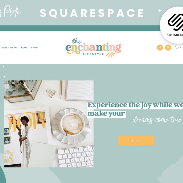 Squarespace Website Template - Colorful Business Website - Squarespace 7.1 Website - Enchanting Squarespace Fluid Engine - EN01 - Blog Pixie