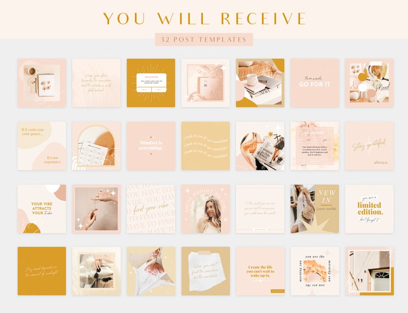 Instagram Post Templates Canva Boho Quotes For Instagram Etsy