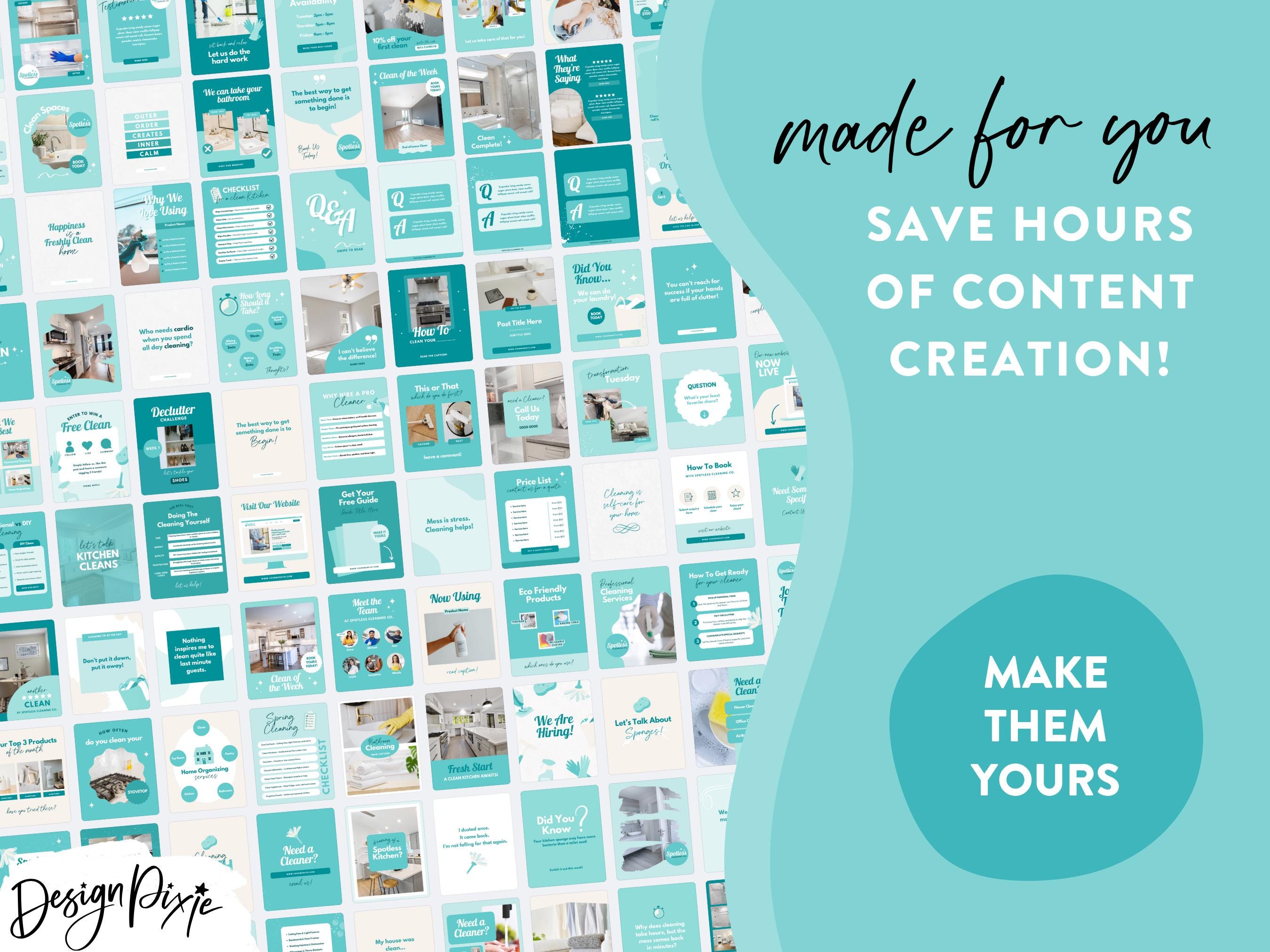 100 Cleaning Business Social Media Post Ideas - Canva Instagram ...