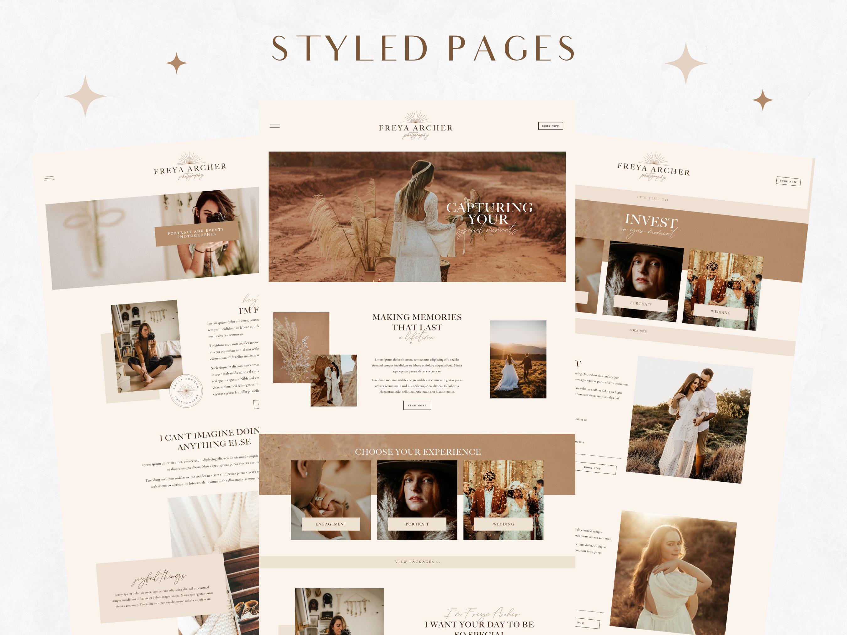 Bohemian Photography Website Template – Boho Wix Design for Wedding,  Engagement, Family Photographers – Creative Web Design FA01 Blog Pixie -  Etsy, image size:2700x2025