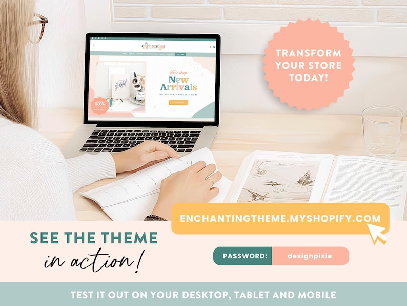Enchanting Shopify Theme - Pastel Colorful Boutique Design - Shopify Website Template - EN01 Design Pixie image 3