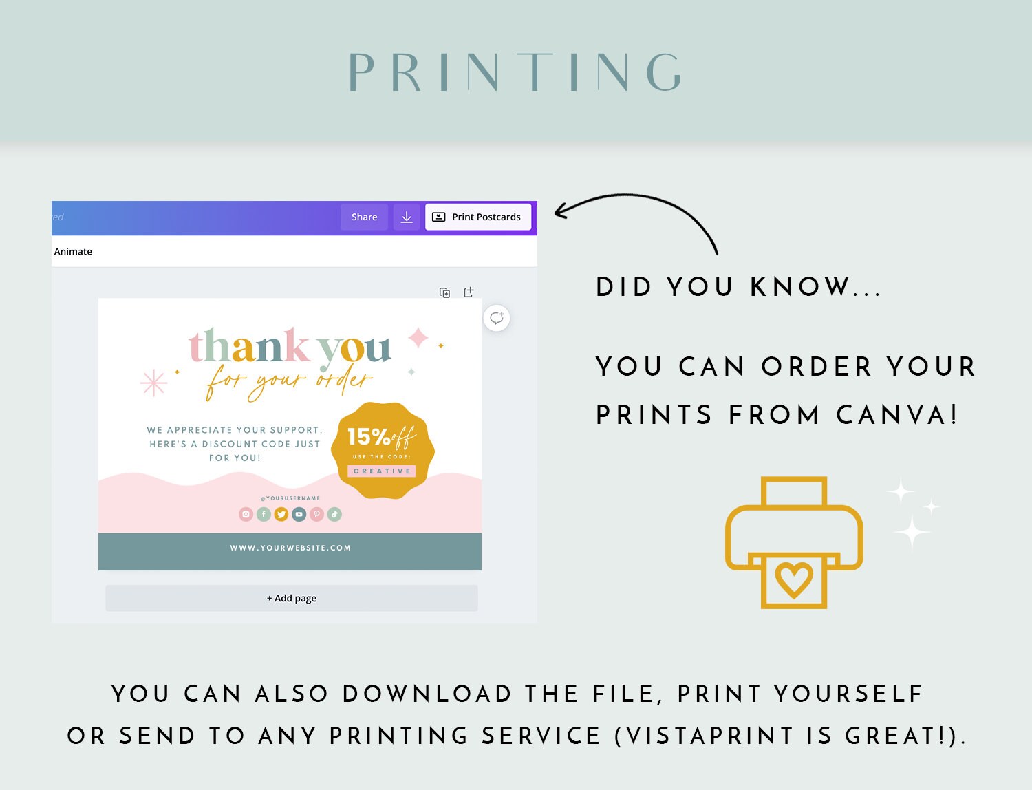 Thank You Card Template Canva - Pastel Rainbow Branding Design - Canva ...