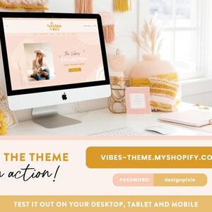 May include: A computer screen displaying a website with the text "The Vibes Collection" and a photo of a woman wearing a hat. The website is called "Searching Vibes".