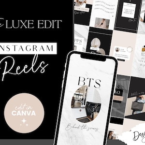 Instagram reel cover templates black luxe