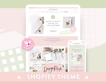 Pink Shopify Theme - Pretty Shop Template for Digital Products - Pink Sage Feminine Website Theme - PP01 Design Pixie