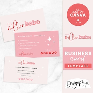 Visitenkarte Vorlage Canva - Bearbeitbares Visitenkartendesign - DIY Visitenkarte - Small Business Branding - Biz Card Template - Blog Pixie