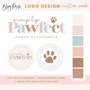 Paw Logo Design - Pet Logo - Dog Paw Logo - Pet Shop Accessories Grooming Logos - Cute Colorful Logo and Branding Kit - Blog Pixie