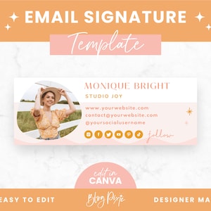 Email Signature Template Canva - Business Email Design - Gmail - Outlook - Blog Email - Small Business Email Signature - SJ01 - Blog Pixie