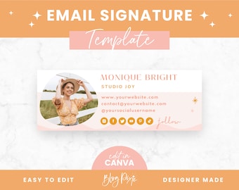 Email Signature Template Canva - Business Email Design - Gmail - Outlook - Blog Email - Small Business Email Signature - SJ01 - Blog Pixie