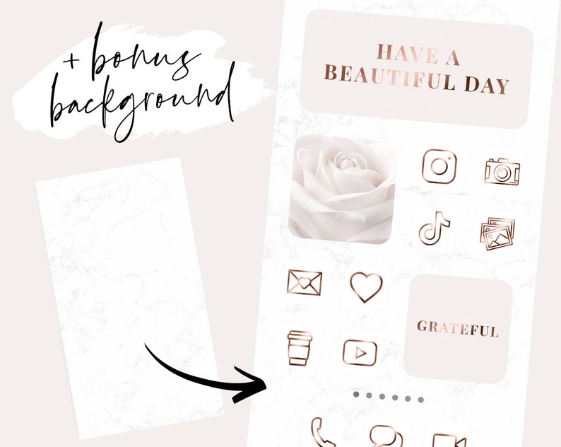 App Icons IOS 14 Rose Gold App Covers IOS 14 Widgets Etsy