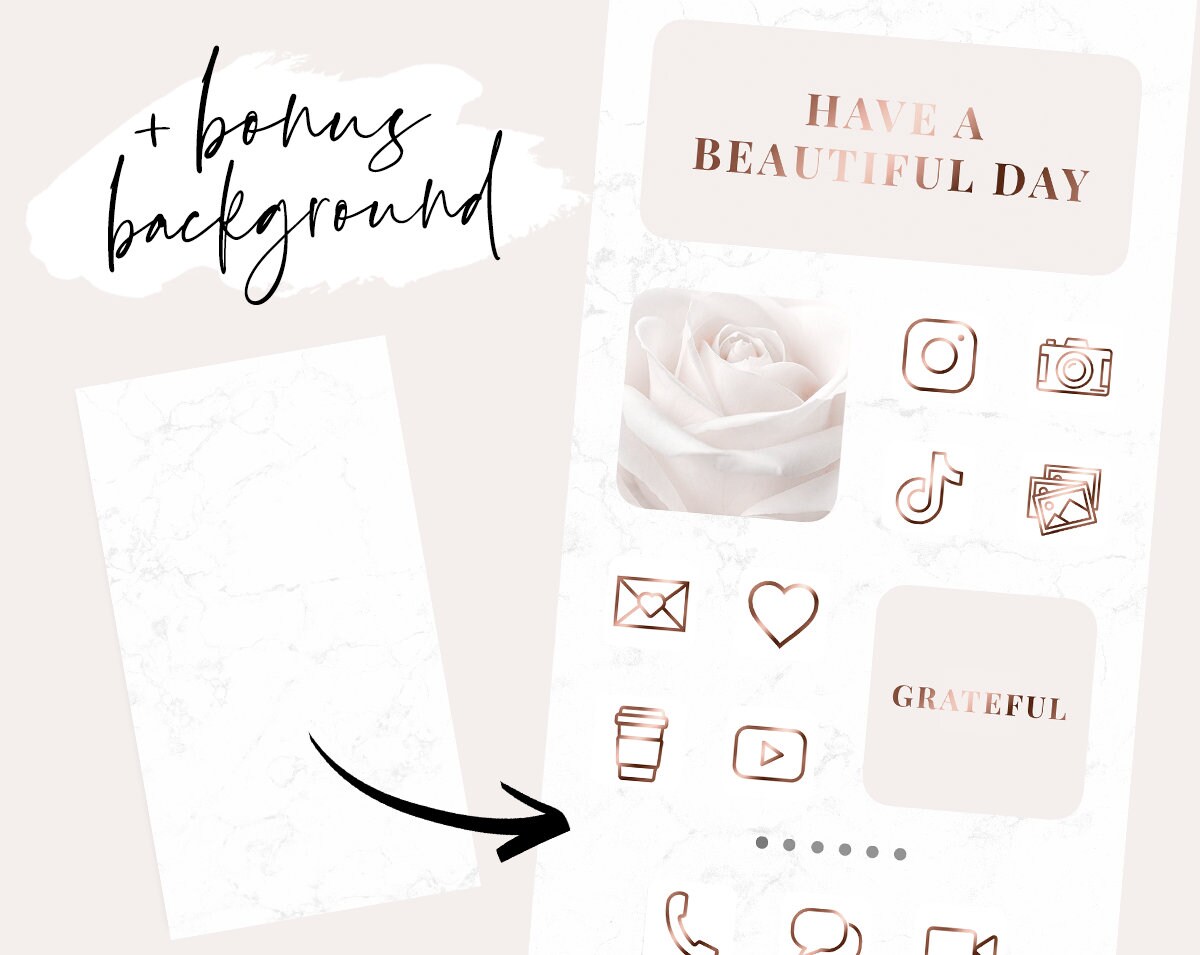 App Icons IOS 14 Rose Gold App Covers IOS 14 Widgets Etsy