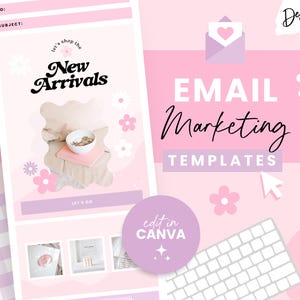 Pink Email Marketing Templates - Canva Newsletter Template - Pastel Mailing List Design - Shopify Mailchimp Flodesk - KE01 Blog Pixie