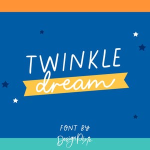 Police de caractère Twinkle Dream - combinaison d'écriture manuscrite et de polices d'impression - jolie paire de polices cursives pour notes, citations, agenda - CF01 Design Pixie