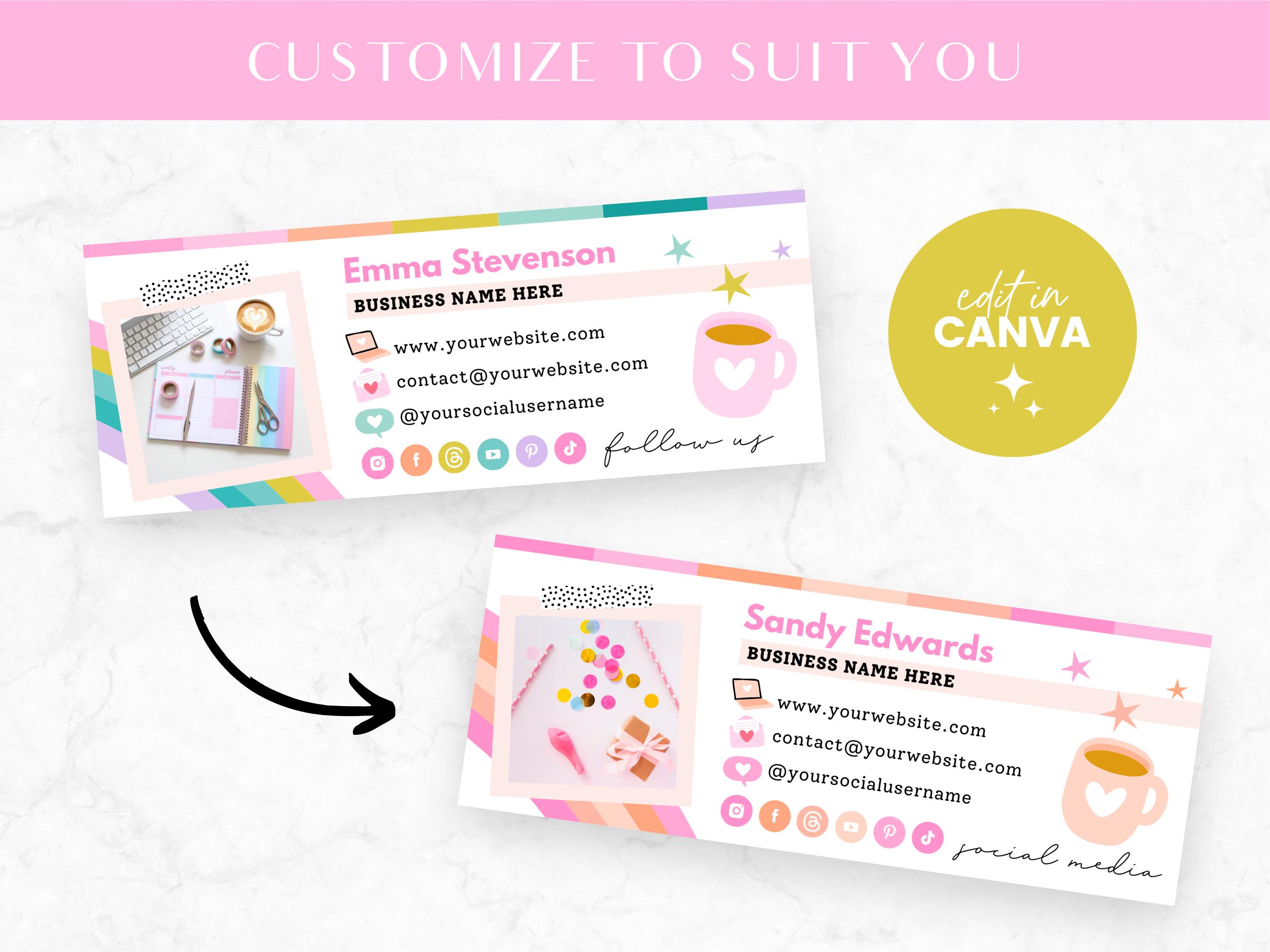 Bright Email Signature Template Canva - Craft Small Business Email ...