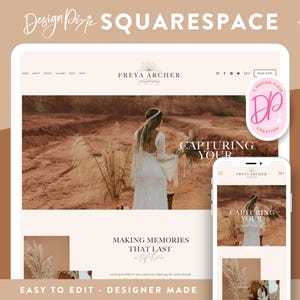 Squarespace Photography Website Template - Squarespace 7.1 - Photographer Web Design - Squarespace Portfolio Gallery Theme FA01 Design Pixie
