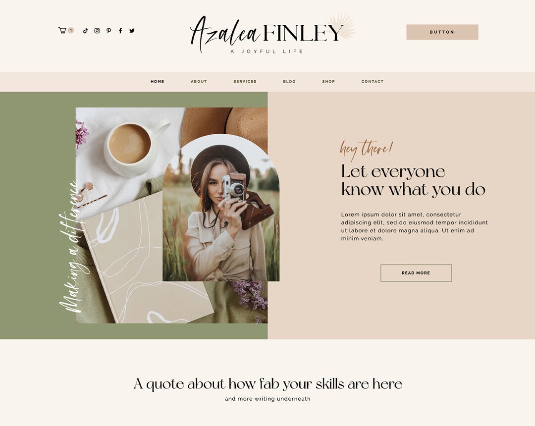 Wix Website Template Boho Coach Wix Web Design Neutral - Etsy