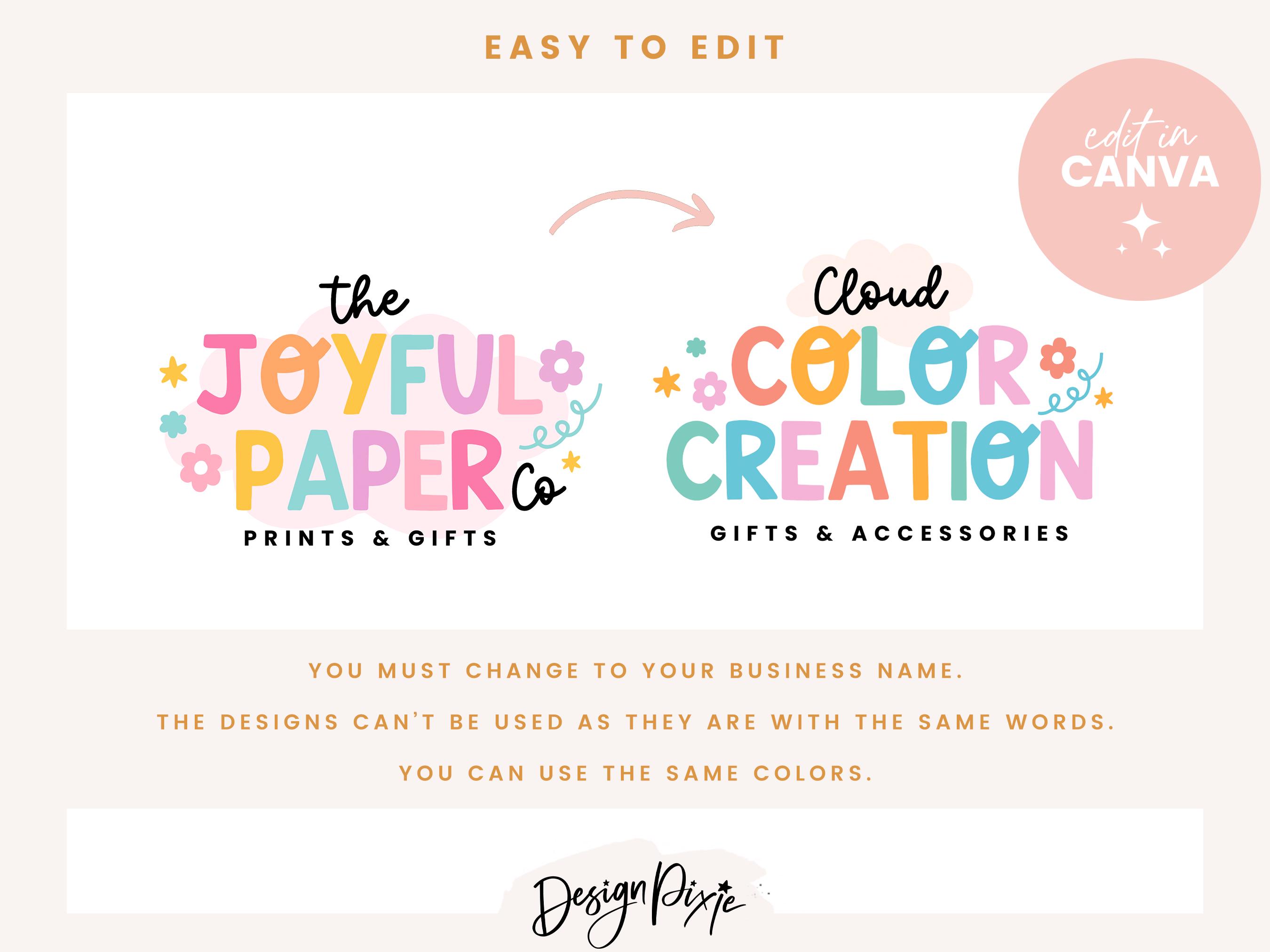 Rainbow Logo Design Template Canva - Editable Logo Design - Flower Star ...