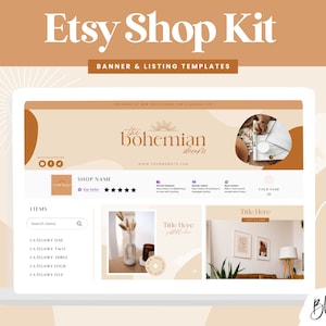 etsy shop branding boho logo
