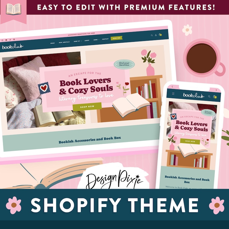 Shopify Template Bookish - Etsy