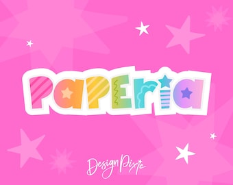 Paperia Font - Fun Pattern Font with Stars - Decorative Bold Display - Design Pixie