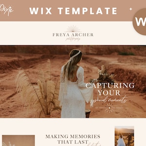 Photography Website Template - Boho Wix Design - Photographer Website  - Creative Wix - Wedding Photographer - Web Design - FA01 Blog Pixie