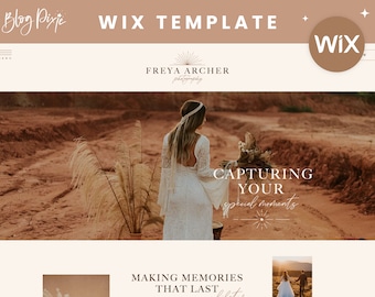 Photography Website Template - Boho Wix Design - Photographer Website  - Creative Wix - Wedding Photographer - Web Design - FA01 Blog Pixie