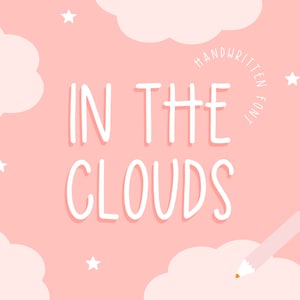 Handwriting Font - In The Clouds Font - Planner Fonts for iPad - Fonts for Procreate - Cricut Fonts - Goodnotes Fonts - Blog Pixie