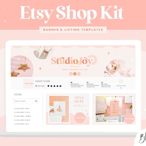 Etsy Banner Shop Kit - Canva-mallar - Etsy Success Seller-mall - Etsy Banners - Etsy Store Branding - Shop Design - SJ01 - Blog Pixie