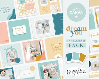 Instagram Post Templates Canva - Quotes for Instagram - Creative Instagram Templates Canva - Bright Instagram Branding - DY01 - Blog Pixie