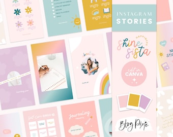 Instagram Story Templates Canva - Pastel Rainbow Quotes for Instagram - Creative Instagram Designs - Instagram Stories - SH01 - Blog Pixie