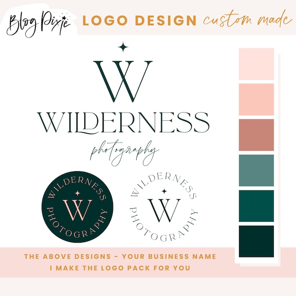 Photography Logo Design - Watermark - Modern Photographer Branding - Photographer Logos - Luxury Logo - Business Card - Blog Pixie