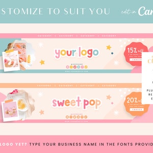Fun Etsy Banner Templates - Etsy Shop Kit Canva - Etsy Shop Bundle - Etsy Store Listing Design - Etsy Banner Template Set - CC01 Blog Pixie image 5