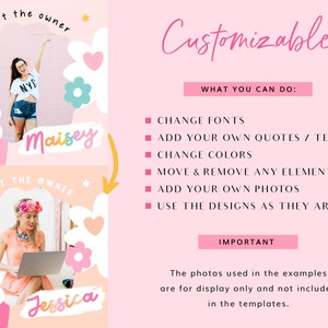 Playful Rainbow Instagram Templates Canva - Positive Quotes for Instagram - Post and Story Ideas - Cute Branding - PF01 Design Pixie image 7